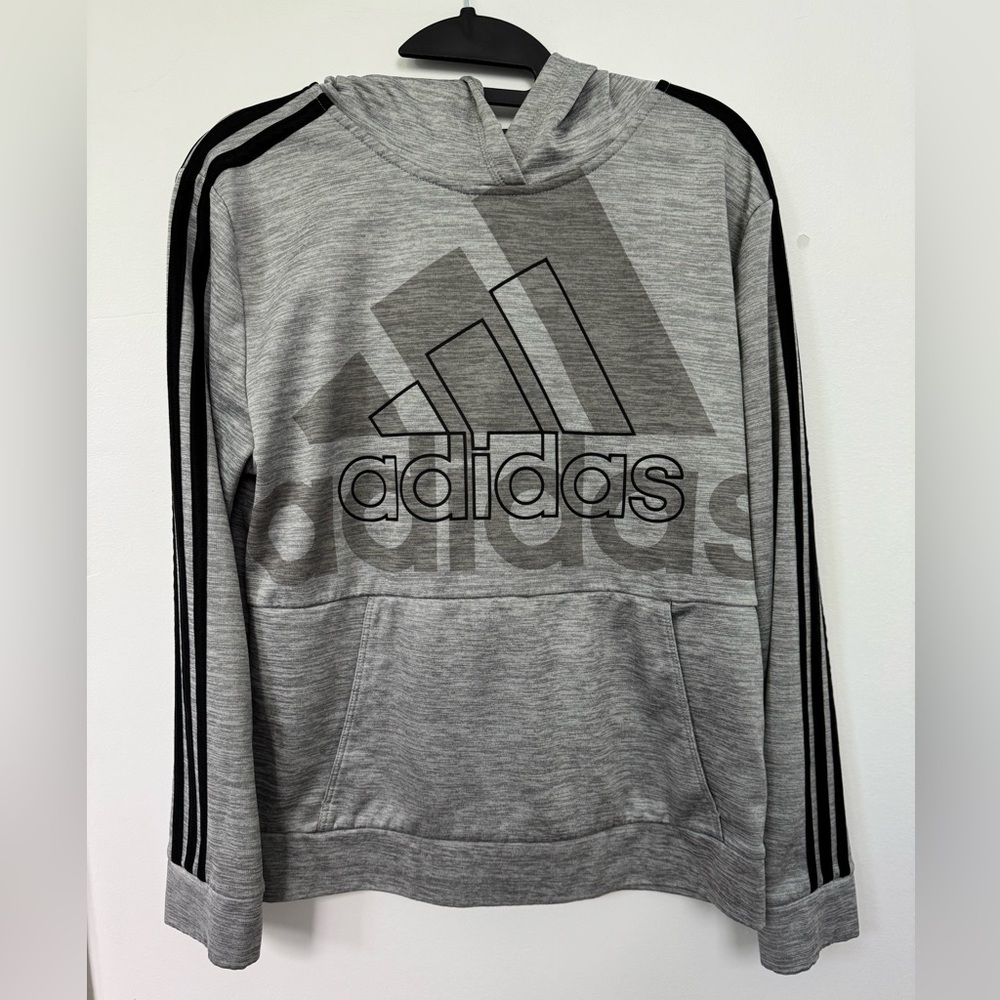 Adidas Heather Gray Tee with Black Logo